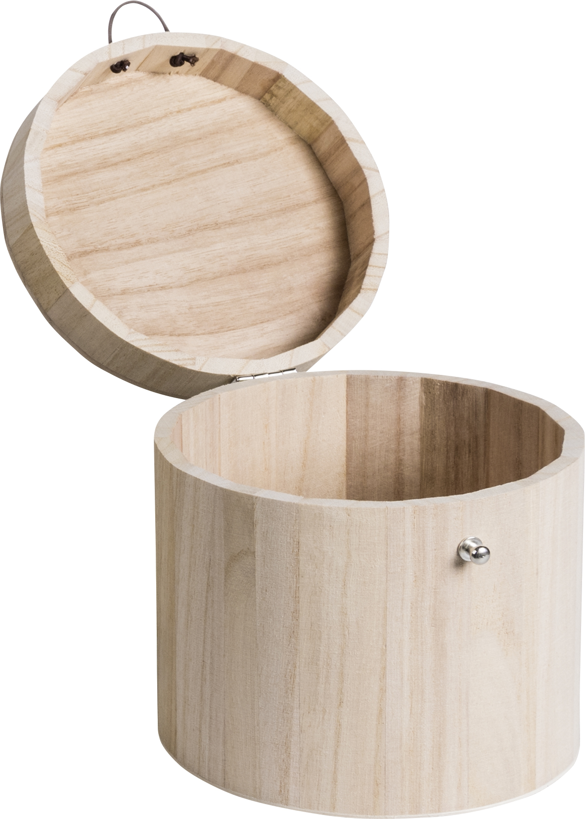 Wooden box H15cm ø 15cm with lid